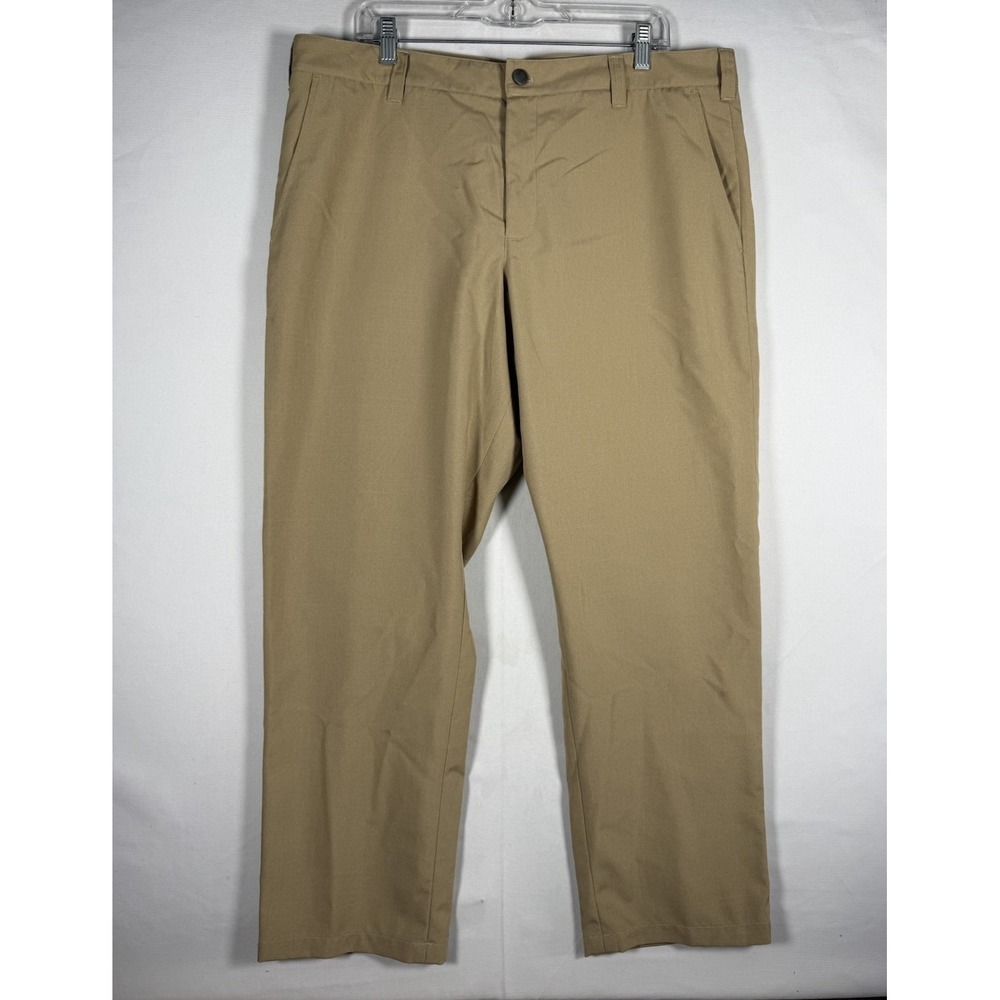 BluffWorks Original Commuter Work Play Pants Men's 38x30 Beige Relaxed Fit NYC